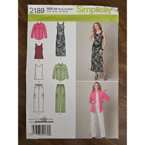 NEW Simplicity Pattern 2189 Women Size AA 10-18 Dress Pants Shirt Sewing